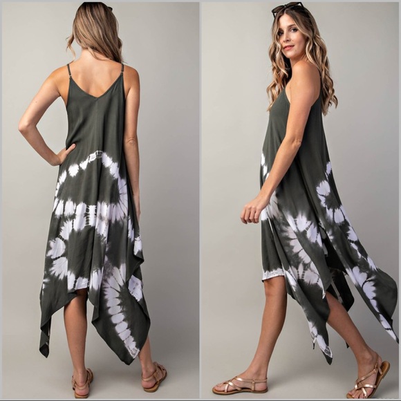 Last 1 - Store Closing‼️ Tie-Dye Shark Bite Dress - Picture 4 of 5